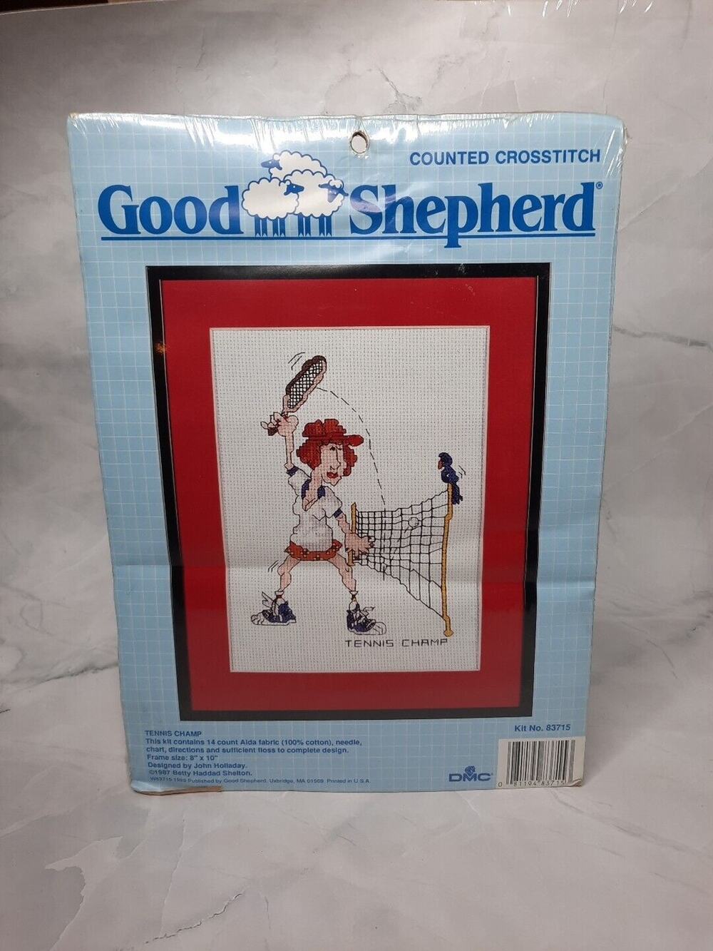 1987 Good Shepherd Counted Cross Stitch Kit Tennis Champ 8x10